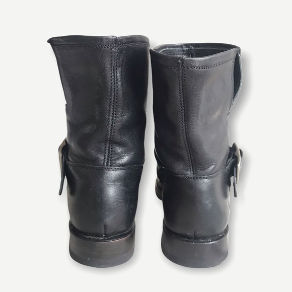 Frye Veronica Pull On Black Leather Short Booties - Picture 14 of 16